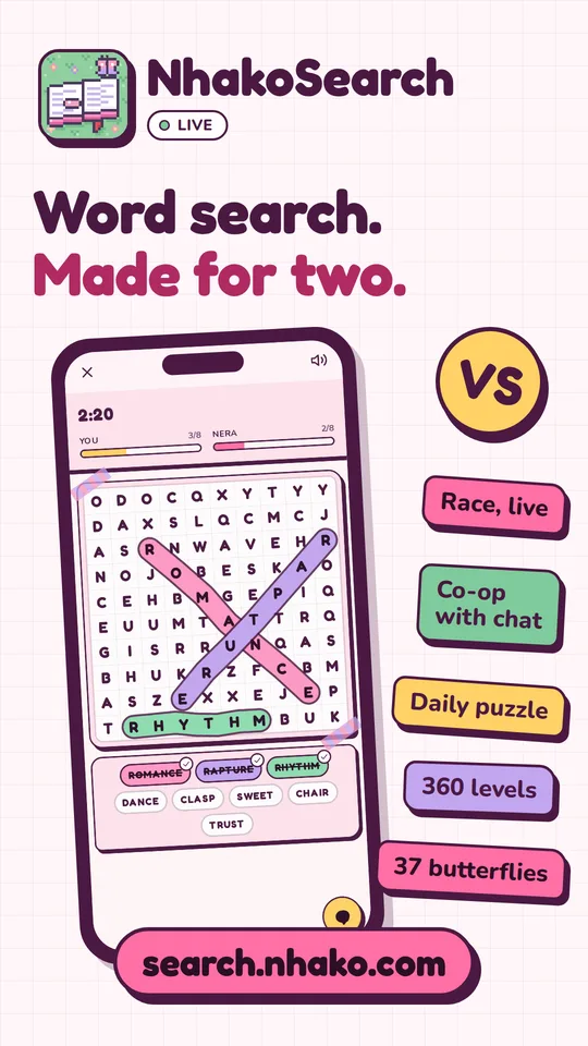 NhakoSearch: word search, made for two
