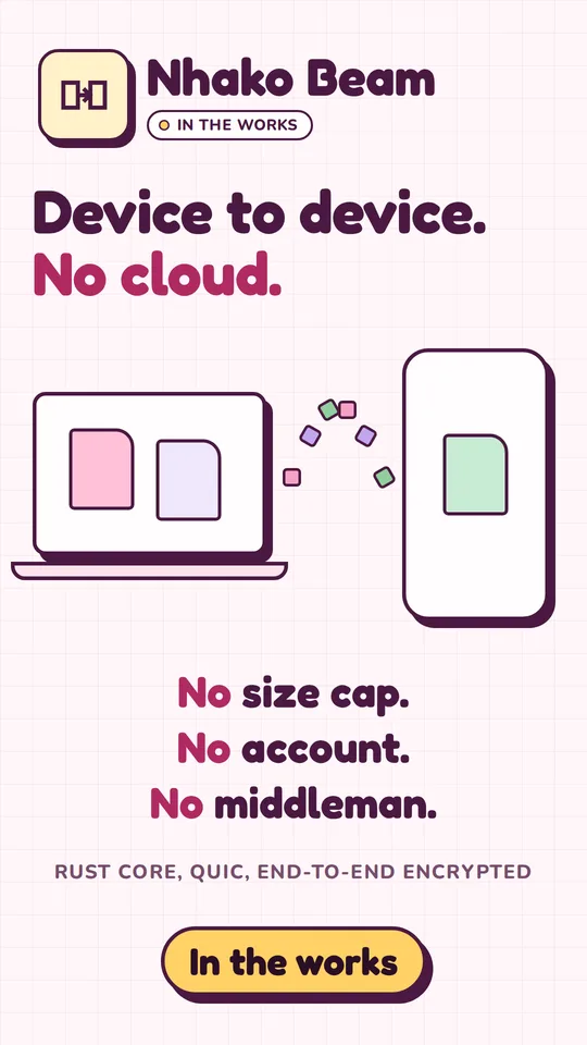 Nhako Beam: device to device, no cloud, in the works
